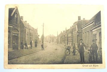 RIJEN, (NB) Hoofdstraat  met huizen, volk en militairen 1916 beschikbaar voor biedingen