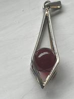 Zilveren kettinghanger met Carneool, Sieraden, Tassen en Uiterlijk, Antieke sieraden, Ophalen of Verzenden, Zilver, Hanger