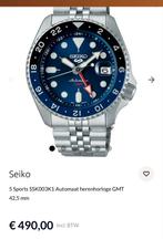 Seiko 5 Sports SSK003K1 GMT Herenhorloge - Nieuwstaat!, Ophalen of Verzenden, Zo goed als nieuw, Blauw, Jongen