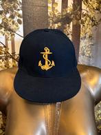 Donkerblauw met gouden pet met anker, Anker, Captain, Soul, One size fits all