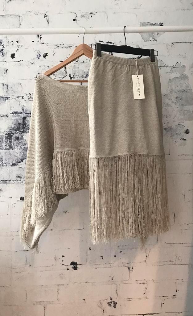 Moost wanted Rose fringe set S/M, Kleding | Dames, Rokken, Nieuw, Maat 36 (S), Beige, Ophalen of Verzenden