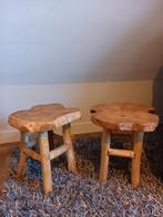 2 prachtige bijzet krukjes / tafeltjes, Ophalen of Verzenden, Zo goed als nieuw, Hout