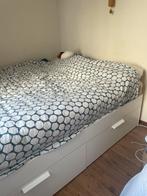 Bed 160x200 brimes ikea met vier grote lades, Ophalen, Gebruikt, Wit, Tweepersoons