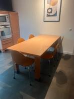 Stevige eettafel 200x90 met 5 vlinderstoelen, Ophalen, Gebruikt, 200 cm of meer, 50 tot 100 cm