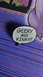 Geeky and kinky pin comic strip tekst bubble speldje strip, Verzamelen, Ophalen of Verzenden, Speldje of Pin, Zo goed als nieuw