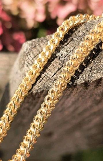 Prachtige Franco schakel 14k gouden ketting 3.3 mm beschikbaar voor biedingen