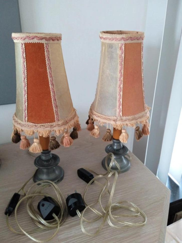 2 vintage kastlampen, Huis en Inrichting, Lampen | Tafellampen, Zo goed als nieuw, Minder dan 50 cm, Ophalen of Verzenden