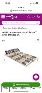 Verstelbare lattenboden en bedframe wit, Ophalen, 140 cm, Bedbodem, 200 cm