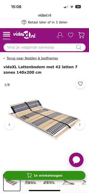 Verstelbare lattenboden en bedframe wit beschikbaar voor biedingen