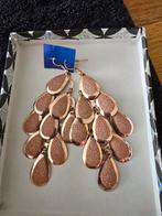 Te koop zalm met goudkleurige oorbellen, hangers., Overige materialen, Hangers, Ophalen of Verzenden, Zo goed als nieuw