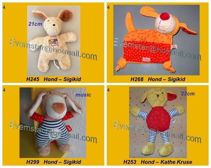 Hond Hondje Sigikid Kathe Kruse, Kinderen en Baby's, Speelgoed | Knuffels en Pluche, Zo goed als nieuw, Hond, Ophalen