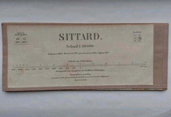 60O stafkaart uit 1927 Sittard met Karken Vlodrop Linnich, Boeken, Atlassen en Landkaarten, Gelezen, Landkaart, Nederland, 1800 tot 2000