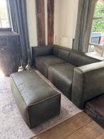 Robuuste stoere 2,5 zits bank met hocker/poef, Huis en Inrichting, Ophalen, Zo goed als nieuw