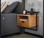 Nieuwe Nachtkastjes Set -acaciahout & Staal, Huis en Inrichting, Ophalen, Minder dan 45 cm, Nieuw, Minder dan 55 cm