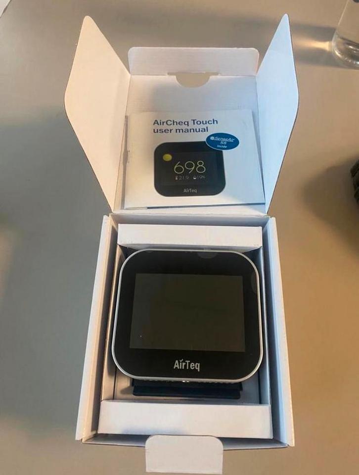 CO2 meter AirTeq Touch Base luchttester, Doe-het-zelf en Verbouw, Meetapparatuur, Nieuw, Ophalen of Verzenden