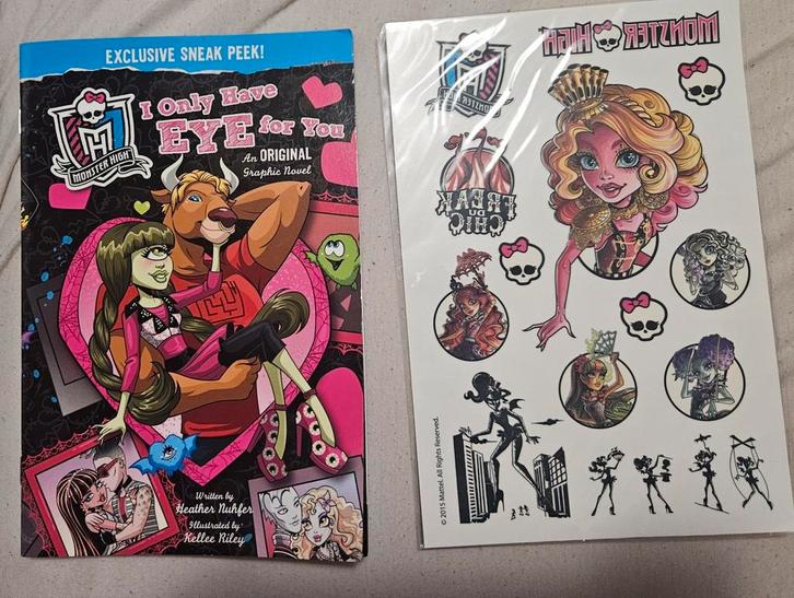 Monster High SDCC 2015 Stripboekje + Nep Tattoo's Nieuw!, Kinderen en Baby's, Speelgoed | Poppen, Nieuw, Overige typen, Ophalen of Verzenden