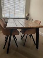 Houten Eettafel met 4 Stoelen, Huis en Inrichting, Ophalen, Gebruikt, 100 tot 150 cm, Eikenhout