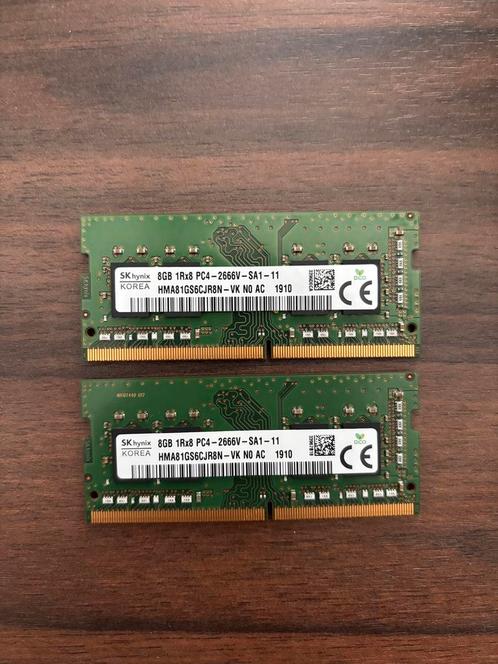 SK | Hynix | 2x | 8GB | 16GB | DDR4 | SODIMM | 2666V |, Computers en Software, RAM geheugen, Zo goed als nieuw, Laptop, 16 GB