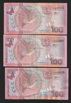 3x 100 gld 2000 suriname omloopbiljetten, Ophalen of Verzenden