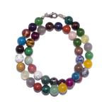 Halsketting diverse edelstenen 925 sterling zilver 21047, Verzamelen, Mineralen en Fossielen, Verzenden, Mineraal