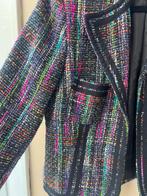 Kleurrijke boucle jasje blazer zwart, Ophalen of Verzenden, Zo goed als nieuw, Maat 38/40 (M), Zwart