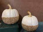 Halloween herfst decoratie pompoen set creme goud chic USA, Ophalen of Verzenden, Nieuw