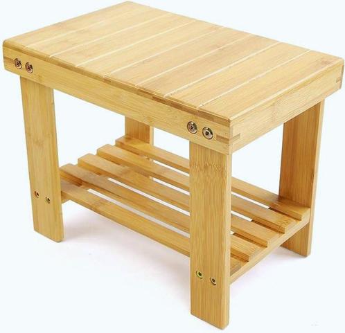 Bijzettafel Douchekruk Opstapje Bamboe, Huis en Inrichting, Tafels | Bijzettafels, Nieuw, Rechthoekig, Minder dan 45 cm, Minder dan 55 cm