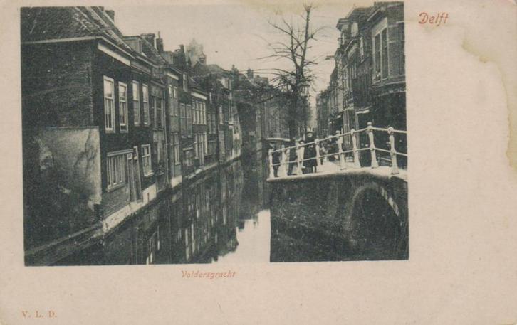 14 132 Delft Voldersgracht 1904, Verzamelen, Ansichtkaarten | Nederland, Ongelopen, Zuid-Holland, Voor 1920, Ophalen of Verzenden