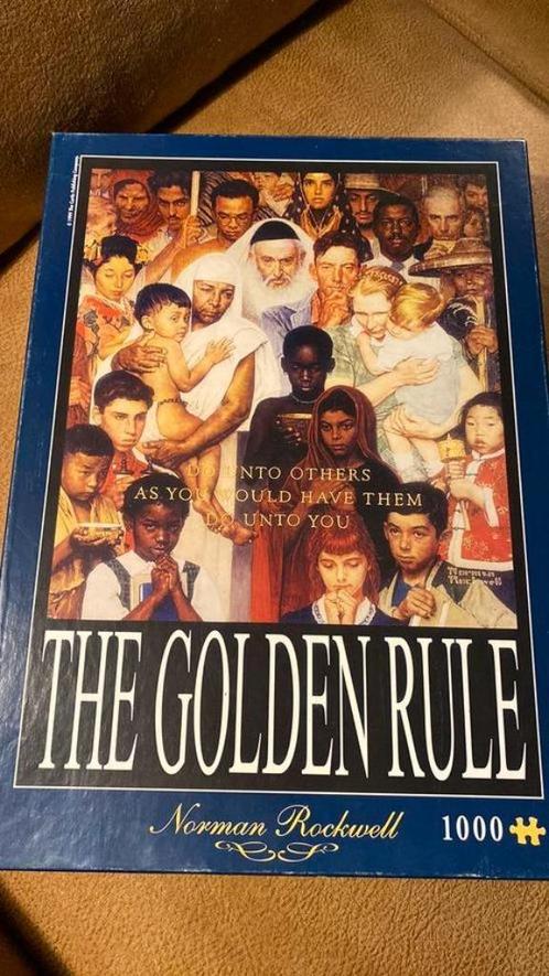 Norman Rockwell legpuzzel 1000 stukjes The Golden Rule, Hobby en Vrije tijd, Denksport en Puzzels, Zo goed als nieuw, Legpuzzel