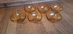 Glazen schaaltjes glas amberkleur Vereco, Verzamelen, Retro, Ophalen of Verzenden, Huis en Inrichting