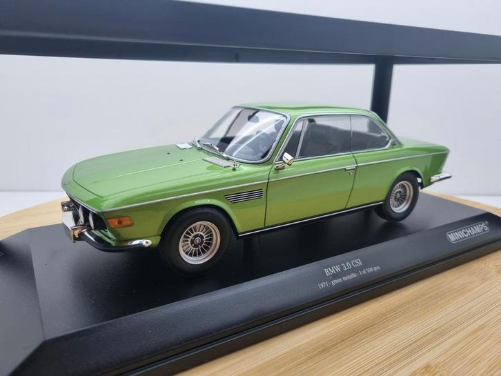 Minichamps BMW 3.0i CSI 1:18 Groen Metallic Limited Edition, Hobby en Vrije tijd, Modelauto's | 1:18, Nieuw, Auto, MiniChamps