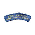 WWII Royal Canadian Army Service Corps Tab, Ophalen of Verzenden, Landmacht, Engeland, Embleem of Badge