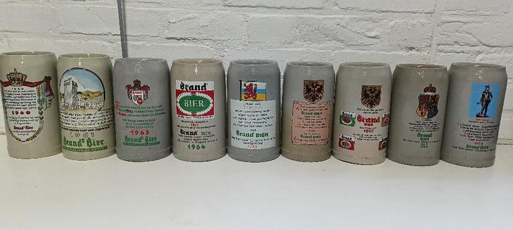 Brand's bierpullen. Vele jaargangen, Verzamelen, Biermerken, Zo goed als nieuw, Overige typen, Brand, Ophalen