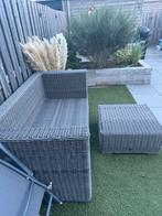 Brampton Tuinbank met Hocker, Gebruikt, Loungeset, Wicker, Bank