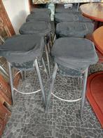 8 Barkrukken Chroom met Stoffen Zitting, Ophalen