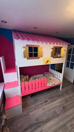 Stevig zelfgemaakt stapelbed 160x80, Ophalen, Gebruikt, 70 tot 85 cm, 160 tot 180 cm