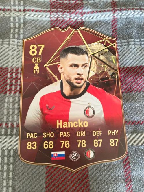 Voetbalkaartje (37cmx25cm) - Hancko / Feyenoord, Verzamelen, Sportartikelen en Voetbal, Zo goed als nieuw, Poster, Plaatje of Sticker