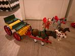 Playmobil set paard en wagen en nog losse paarden veulens, Complete set, Gebruikt, Ophalen of Verzenden