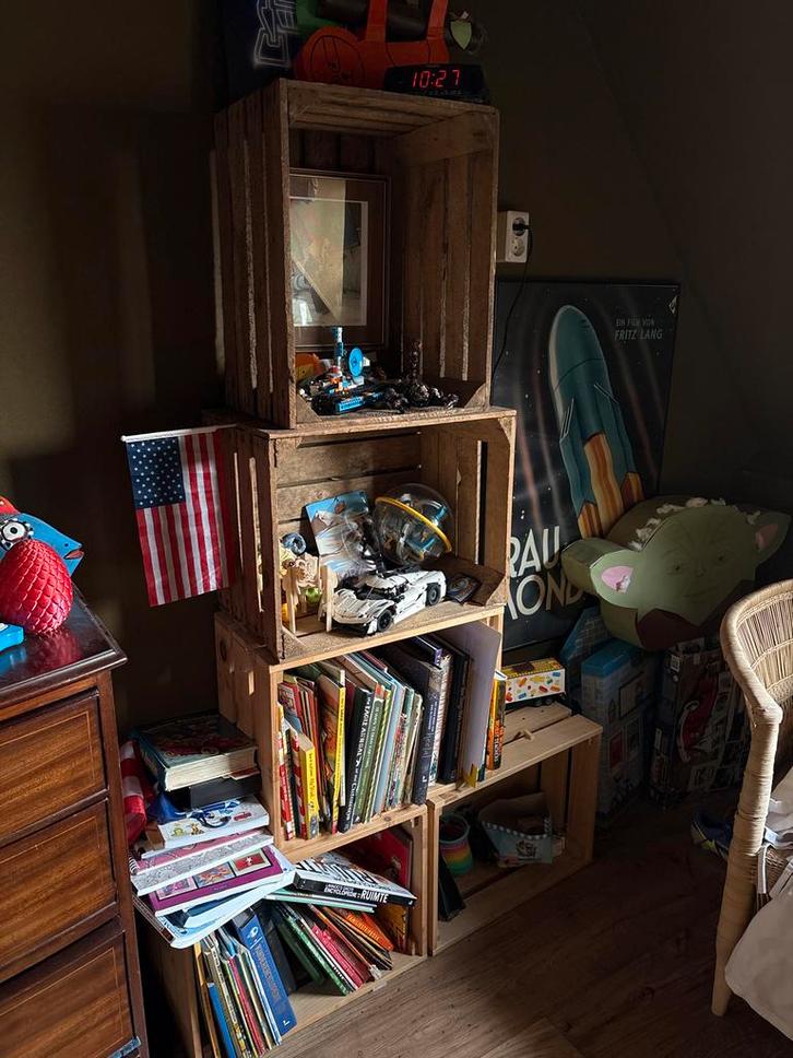 Houten Kisten 5 stuks of per stuk, Huis en Inrichting, Woonaccessoires | Kisten, Gebruikt, Minder dan 50 cm, Ophalen