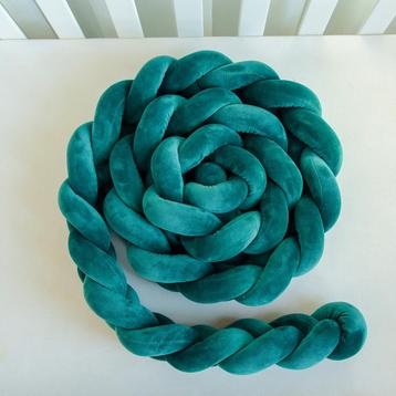 Gevlochten bedbumper - bedomrander - 3 meter - santagreen beschikbaar voor biedingen