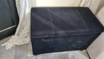 Breede poef hocker zwart stof velours, Ophalen, Gebruikt, 125 cm of meer, Stof