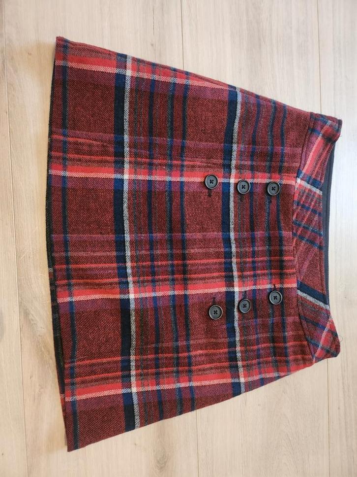 Marcollection rode wollen geruite rok maat 38 (40?), Kleding | Dames, Rokken, Zo goed als nieuw, Maat 38/40 (M), Rood, Boven de knie