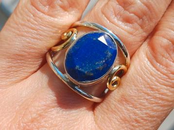 Vanoli 925 zilveren design ring met lapislazuli maat 18 beschikbaar voor biedingen