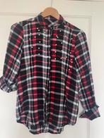 Ruitjes blouse met pareltjes maat S, Ophalen of Verzenden, Zo goed als nieuw, Maat 36 (S)