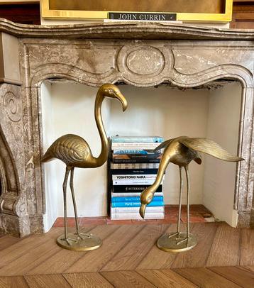 XXL Vintage Messing Kraanvogels- H. 80cm beschikbaar voor biedingen