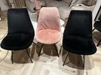 Velvet kuipstoelen., Huis en Inrichting, Stoelen, Ophalen of Verzenden, Gebruikt, Zwart, Drie