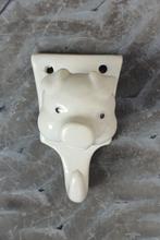 Wandhaak varkenskop – keramiek – wit, Ophalen of Verzenden