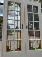 Set schuif / en-suite deuren met glas in lood 214x143cm., Antiek en Kunst, Ophalen
