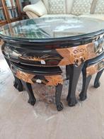 chinese salon tafel met krukjes en chinees kastje, Antiek en Kunst, Ophalen