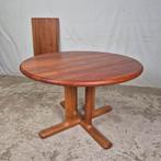 Dyrlund, vintage jaren 60 teak eettafel uitschuifbaar rond, Ophalen, Gebruikt, 100 tot 150 cm, Teakhout